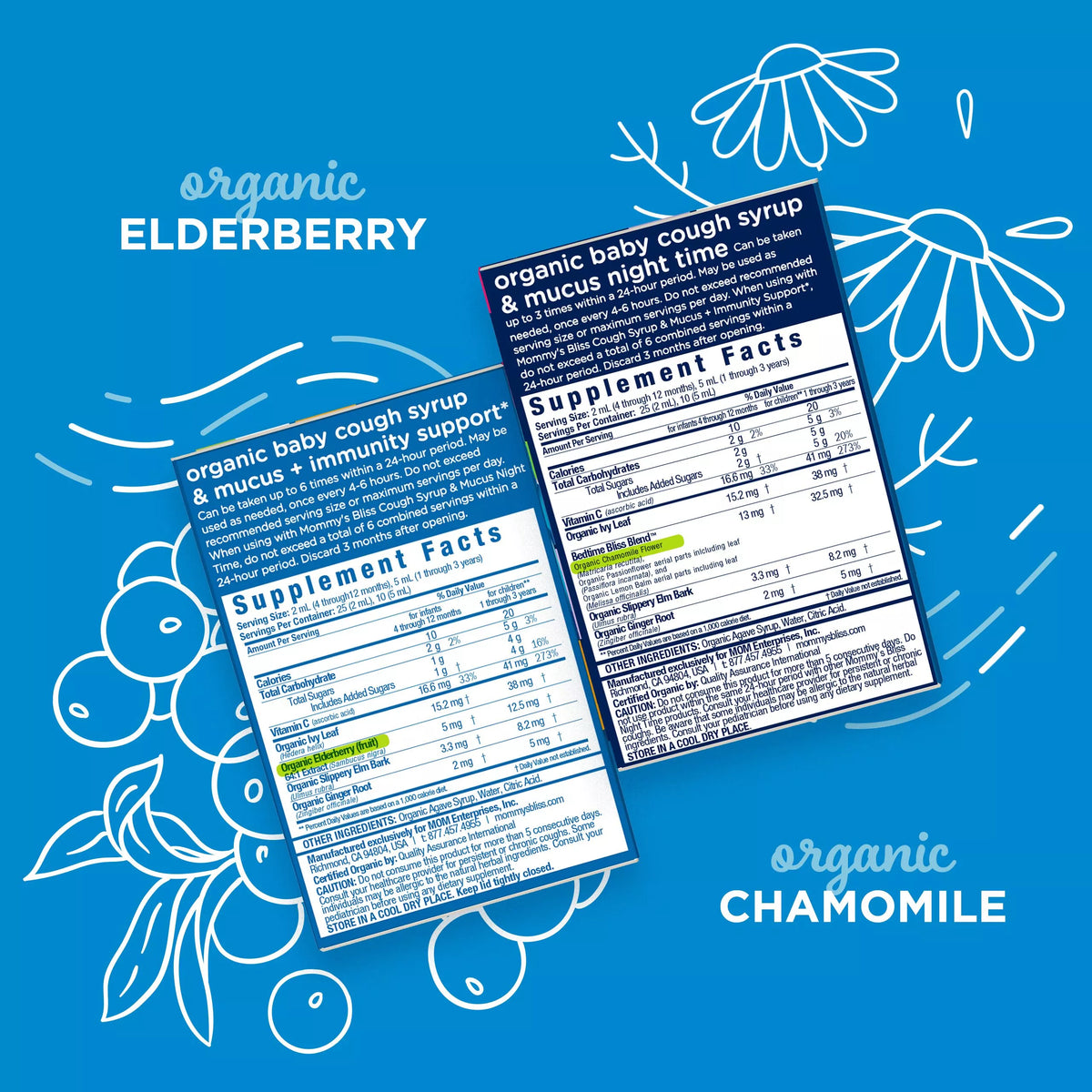 Mommys Bliss - Baby cough syrup day + night combo pack