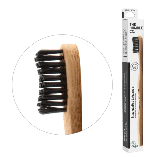 The Humble Co - Brushë për të rritur Humble, bamboo, me fije mesatare, zezë