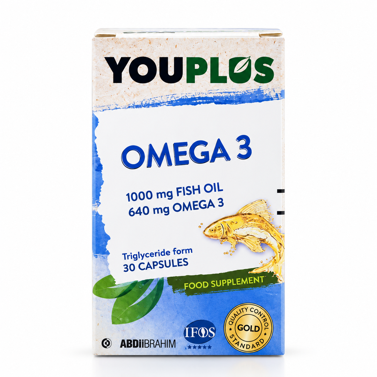 YouPlus Omega 3 – 1000 mg Fish Oil , 30 kapsula