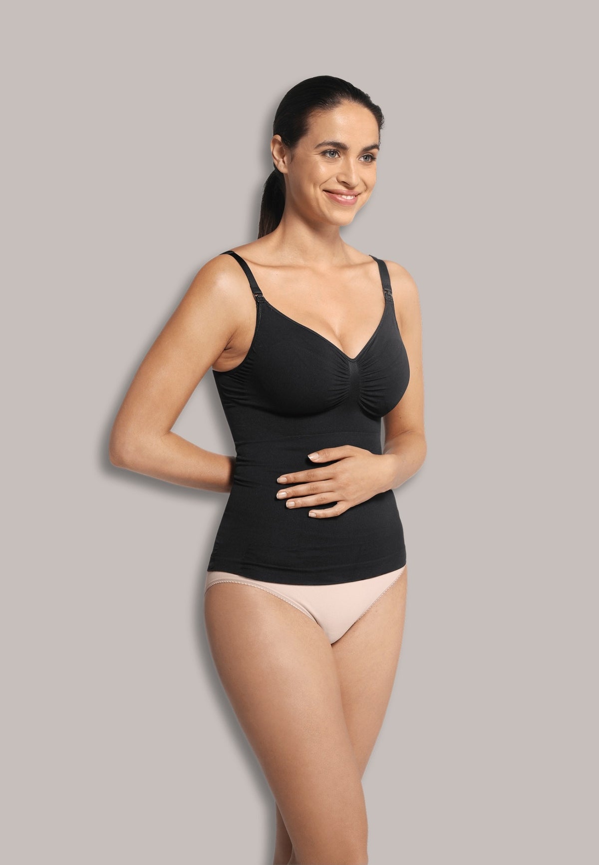 Nursing Top with Shapewear Recycled – Black (Kanatiere për gjidhënie me formësim)