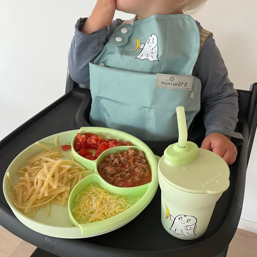 Seti "Healthy Meal" (Vakt i shëndetshëm) - Pjata me ndarje (Keylime/Keylime) Miniware