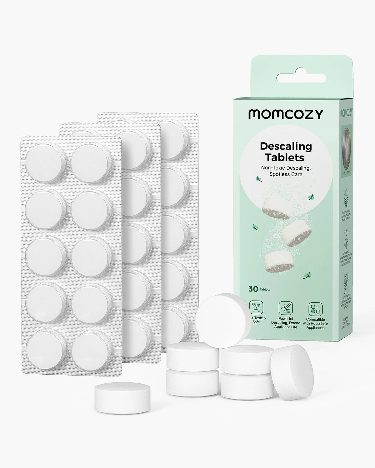 Momcozy Descaling Tablets ( 30 cope ) - per pastrimin e gurit gelqeror tek pajisjet