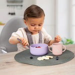 Silicone cutlery set 4-piece, purple