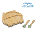 NAVA We Care - Set ushqimi me pjate material bamboo dhe luge+pirun silikoni