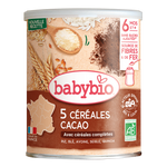 Babybio Cocoa 5 Cereals +6months *220gr