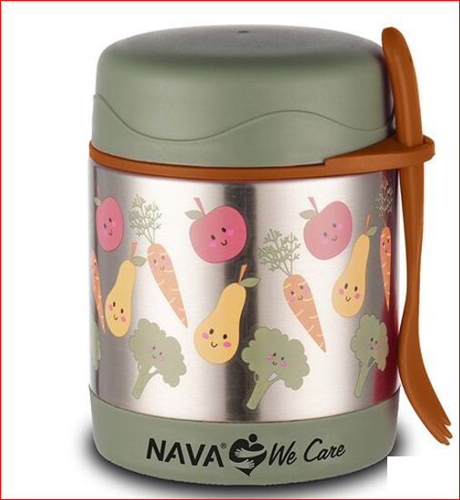 Tas i rrumbullakët inox Nava "We Care", 350 ml (me pirun)