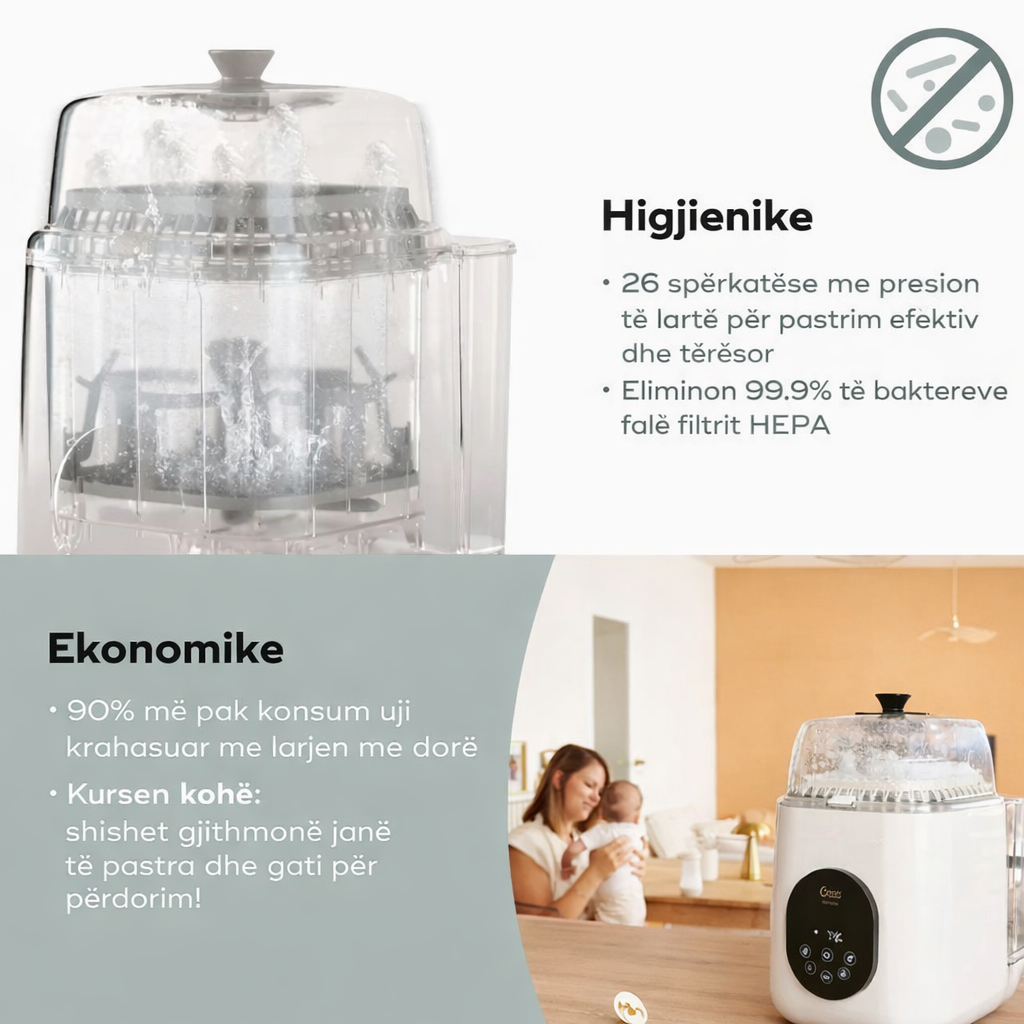 Babymoov - NutriWash Bottle Washer and Steriliser (lavastovilje per biberonat)
