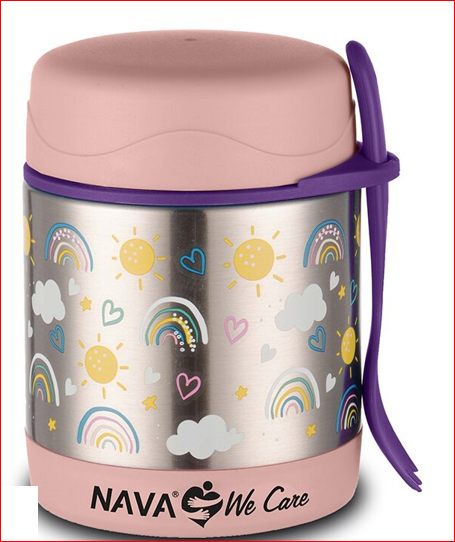 Tas i rrumbullakët inox Nava "We Care", 350 ml (me pirun)