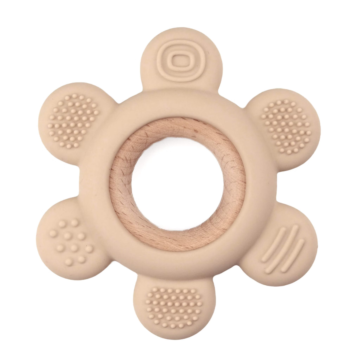 Lodër Dhembëzimi në Formë Luleje – SilikonDru me Teksturë Rëre