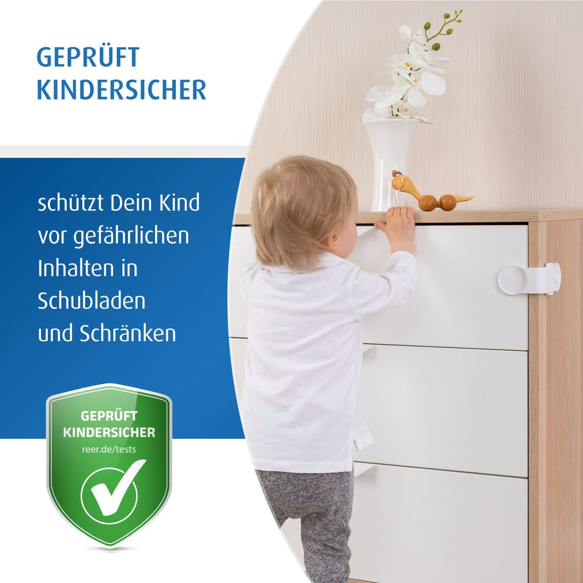 Drawer and cabinet door lock, 1 piece
