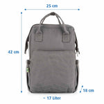 Growing baby-changing backpack made of 21 PET bottles