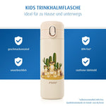 Kids drinking bottle with straw, 350ml, creamwhite