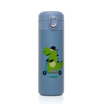 Kids drinking bottle with straw, 350ml, blue