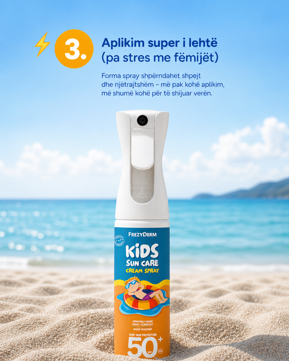 FrezyDerm Kids Sun Care Cream Spray SPF 50+ ( spray mbrojtes kunder diellit per femije )