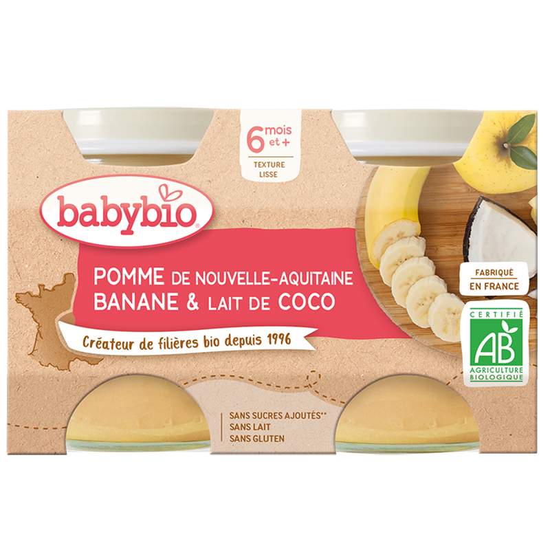 Babybio Apple, Apricot & Banana Pouch +6months 4x90gr