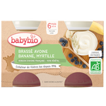 Babybio Brassé Banana and Blueberry Oatmilk +6months 2x130gr