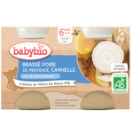 Babybio Brassé Pear and Cinnamon Cow milk +6months 2x130gr