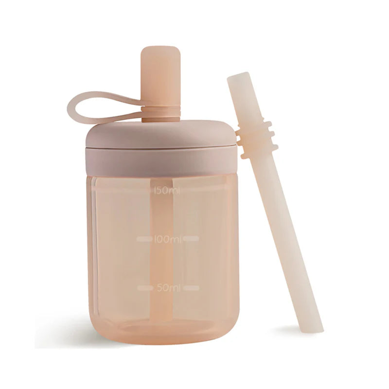 Silicone training cup with straw MOONKIE