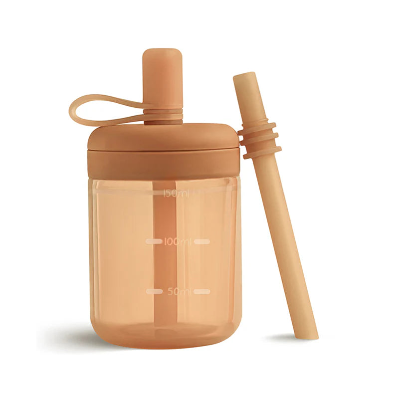 Silicone training cup with straw MOONKIE