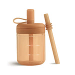 Silicone training cup with straw MOONKIE