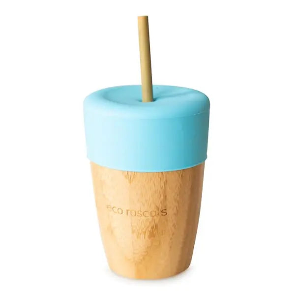 Eco Rascals- BAMBOO CUP gote druri me kapak silikoni dhe pipez bambuje per fëmije