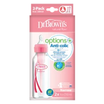 Dr. Brown’s Options+ – Set Biberonësh Anti-Kolikë, Rozë, 2 x 250 ml (0m+)