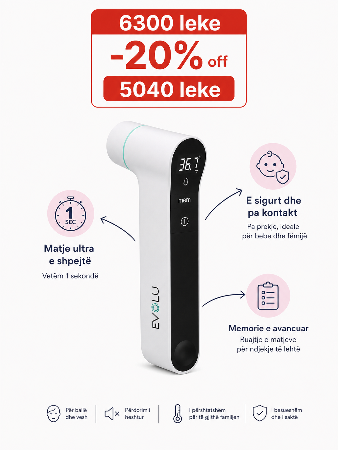 Evolu Termometer Balli / Veshi dy ne nje dixhital ( elektronik )