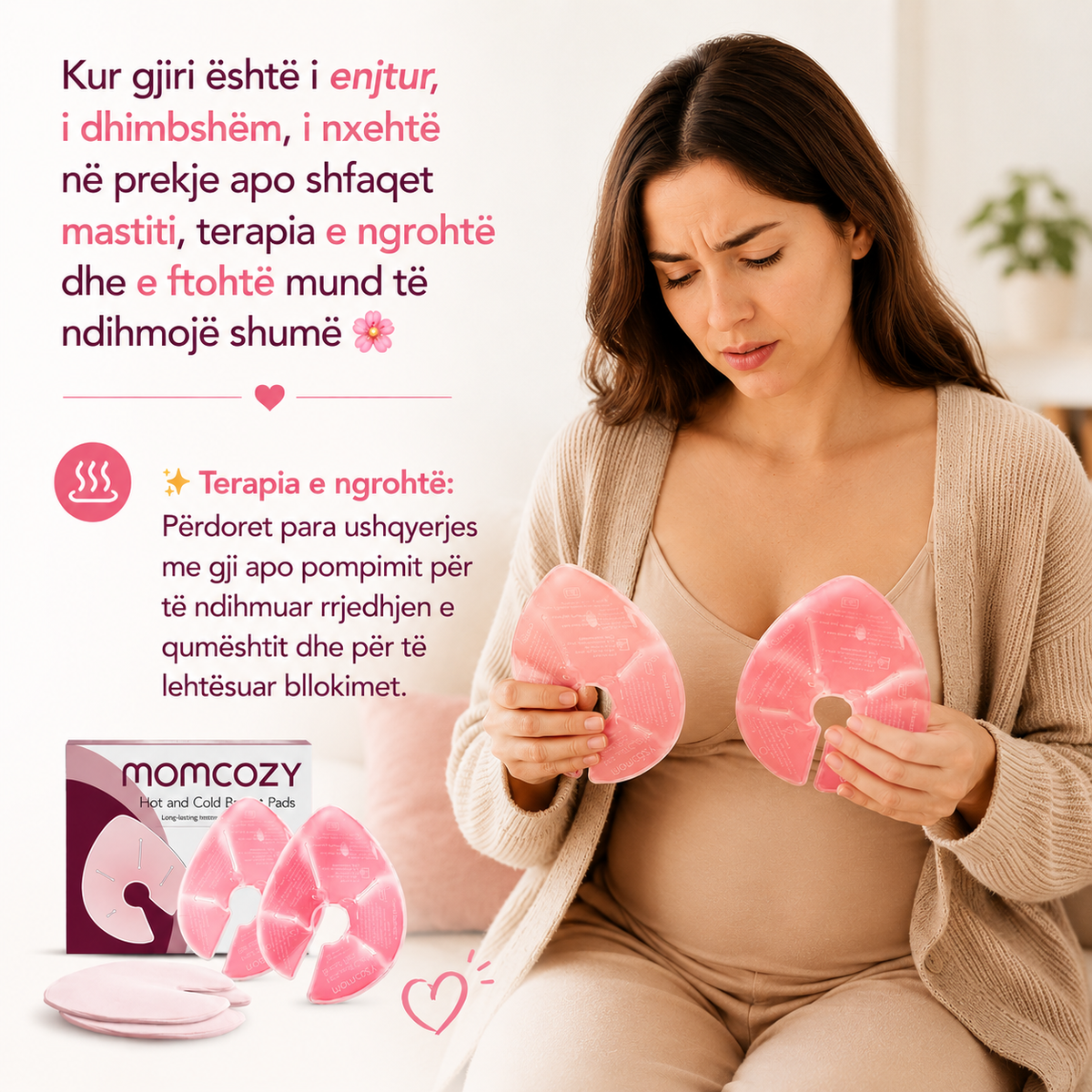 Momcozy Perla Gjiri Hot / Cold terpia e ngrohte dhe e ftohte per bllokim gjiri apo stimulim