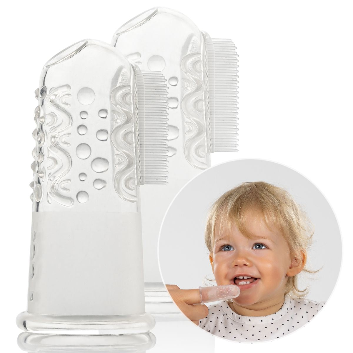 Silicone Finger toothbrush, 2 pieces