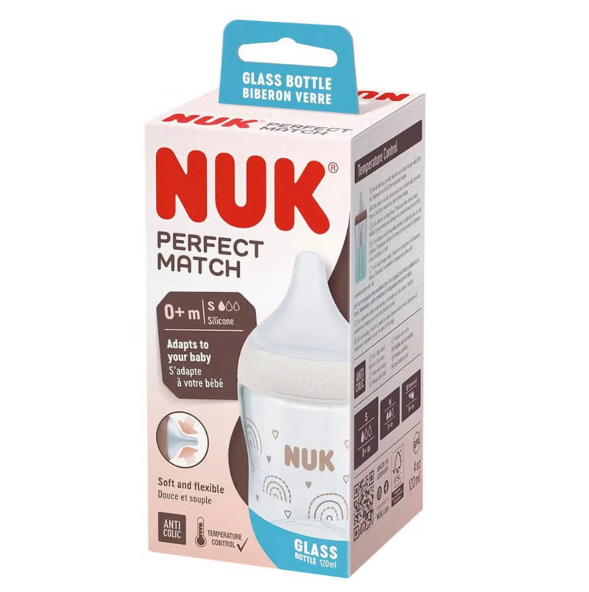 NUK - Perfect Match Biberon Qelqi 120 ml (0+ muaj)