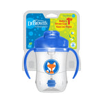 Dr Brown'sGota 180ml per bebe 6m+, me koke te bute,me doreza, ngjyre blu, dizajn dhelpre