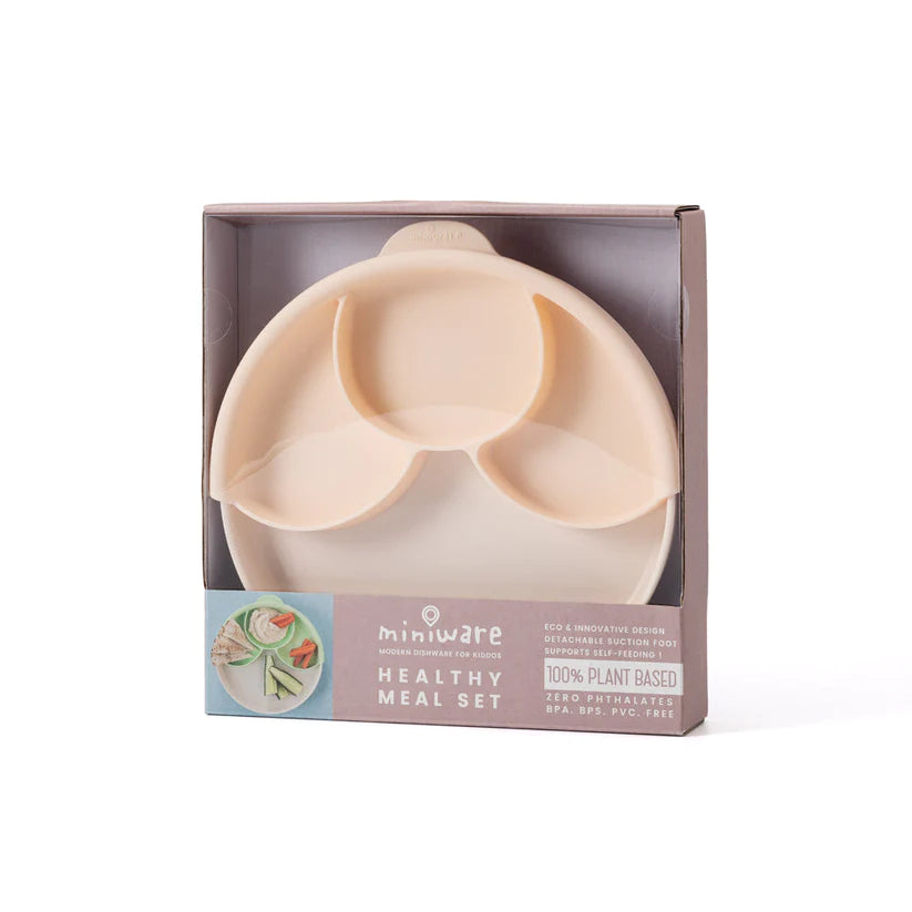 Seti "Healthy Meal" (Vakt i shëndetshëm) - Pjata me ndarje (Vanilla/Peach) Miniware