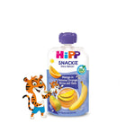 HiPP Snackie – Mango, Banane, Portokall, Dardhë me Oriz – 120g