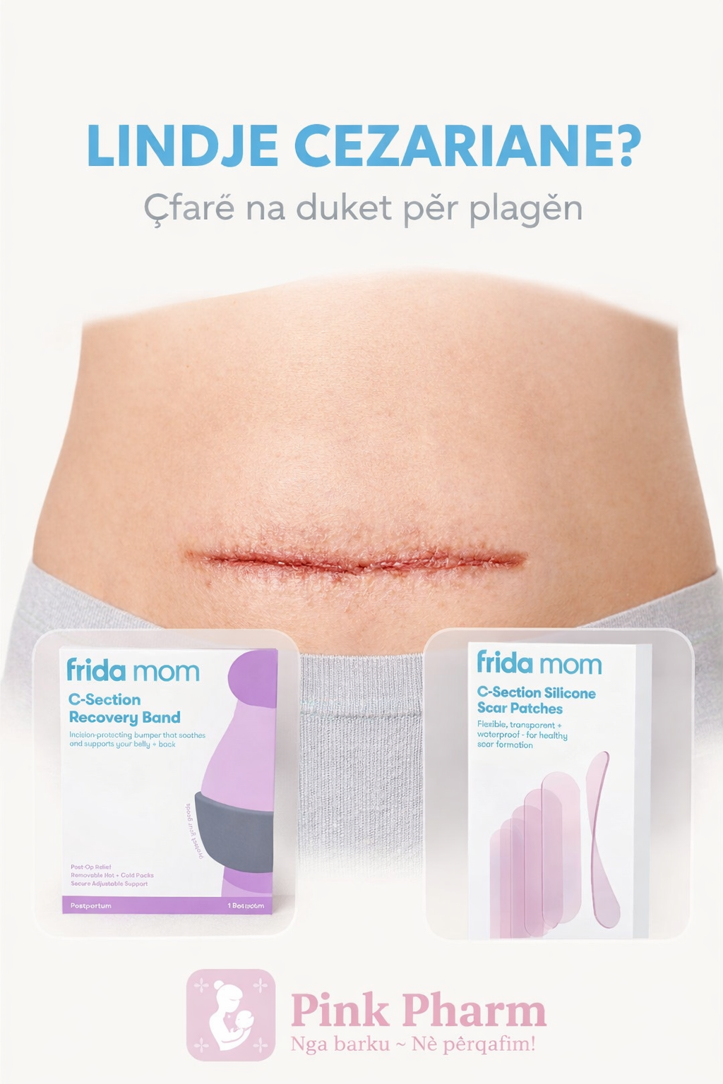 Frida Mom c-section silicone scar patches (Fasha Silikoni për Shënjat nga Operacioni Çezarian)