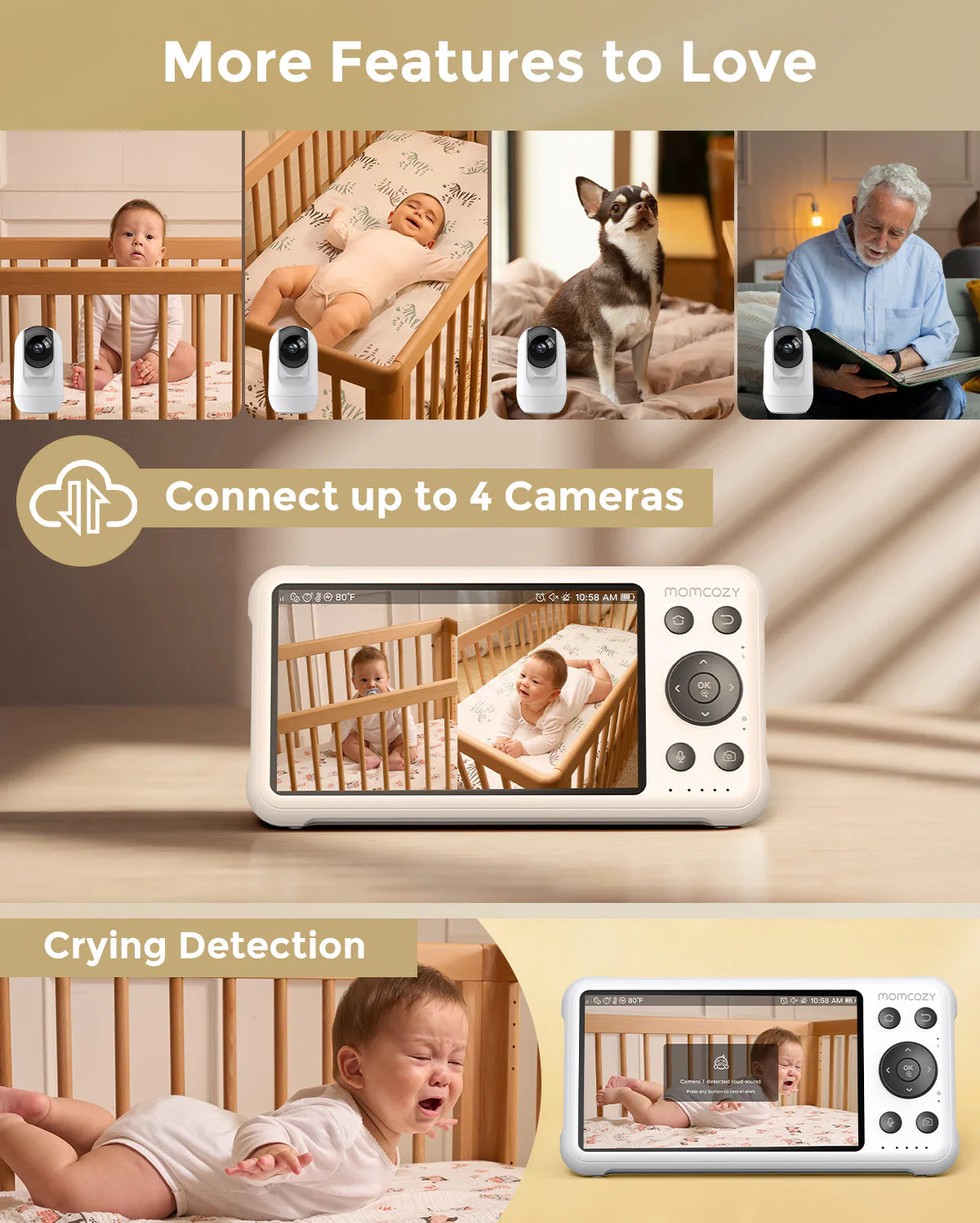 Momcozy - 5-Inch Dual-Mode Smart Baby Monitor me 2 Kamera – BM04