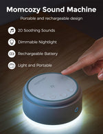Momcozy - Portable White Noise Machine & Touch Night Light