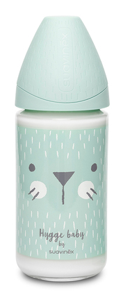 Suavinex - Premium glass wide neck bottle with round teat 240ml