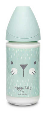 Suavinex - Premium glass wide neck bottle with round teat 240ml