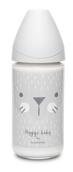 Suavinex - Premium glass wide neck bottle with round teat 240ml