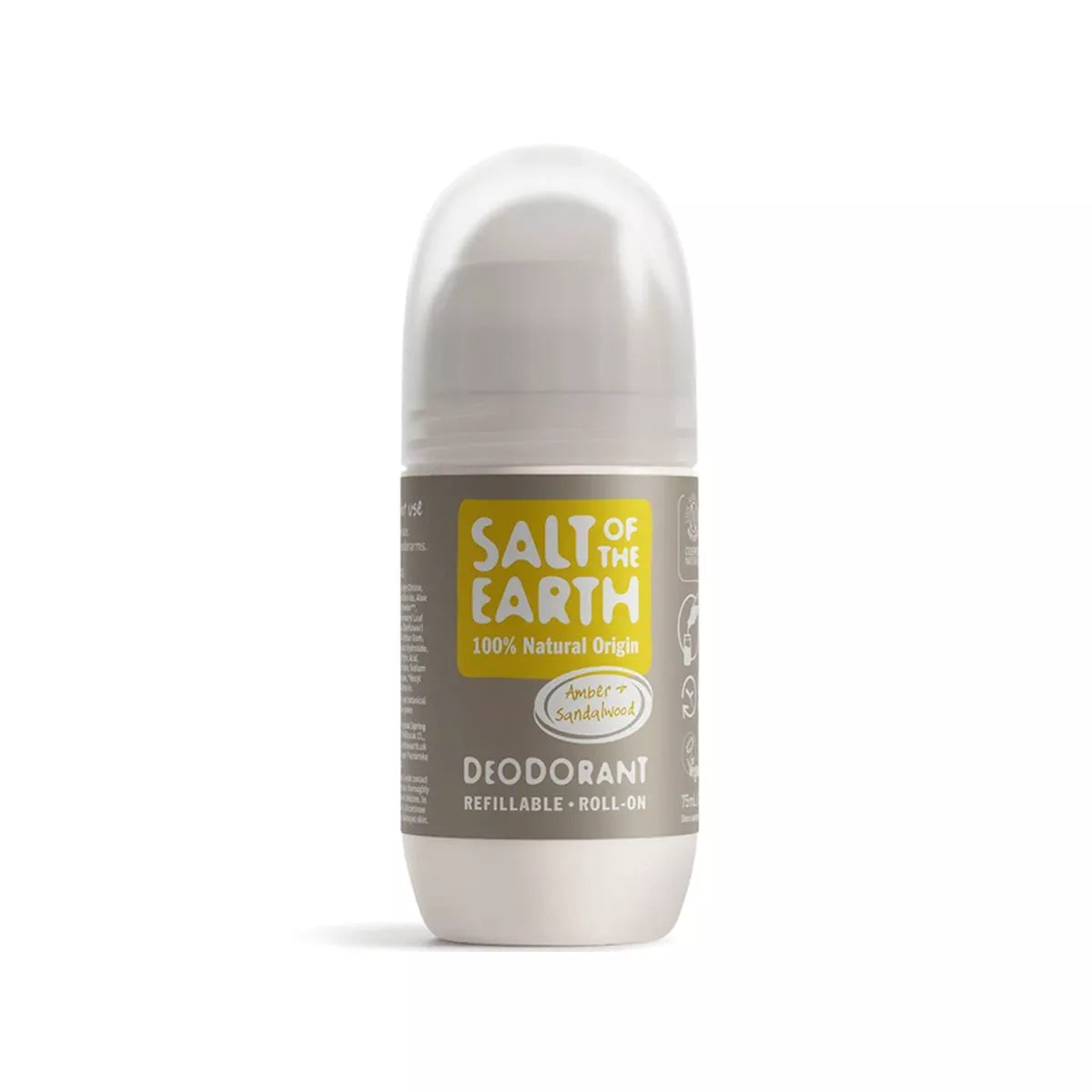 Salt of the Earth Natural Deodorant Roll-On – Amber + Sandalwood