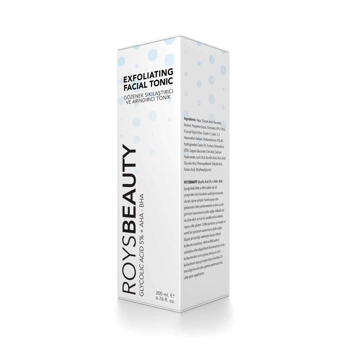 ROYS BEAUTY – Glycolic Acid 5% + AHA/BHA ( Serum per lekuren )