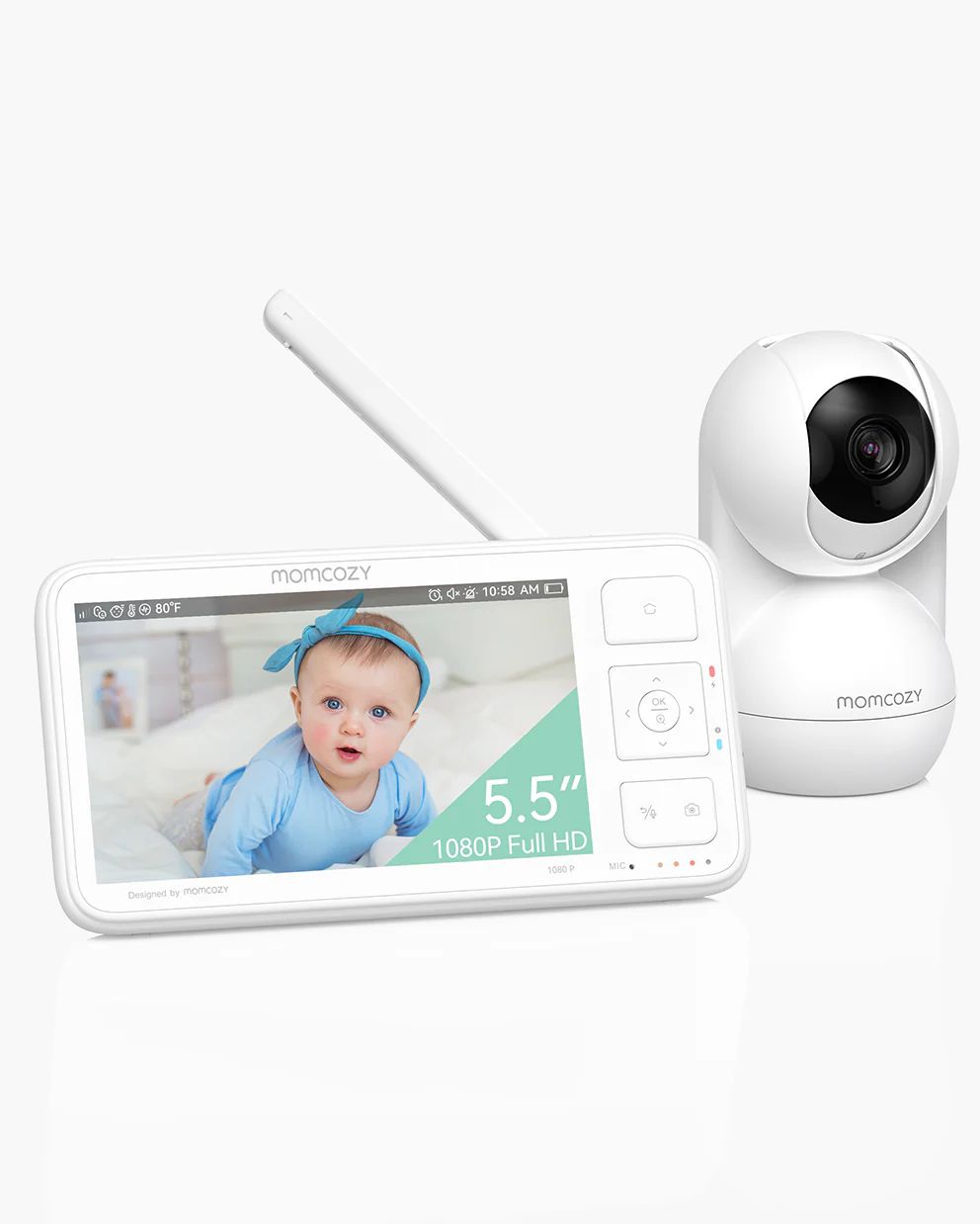 Momcozy Baby Monitor Ekran 5.5” Full HD me Kamera Rrotulluese