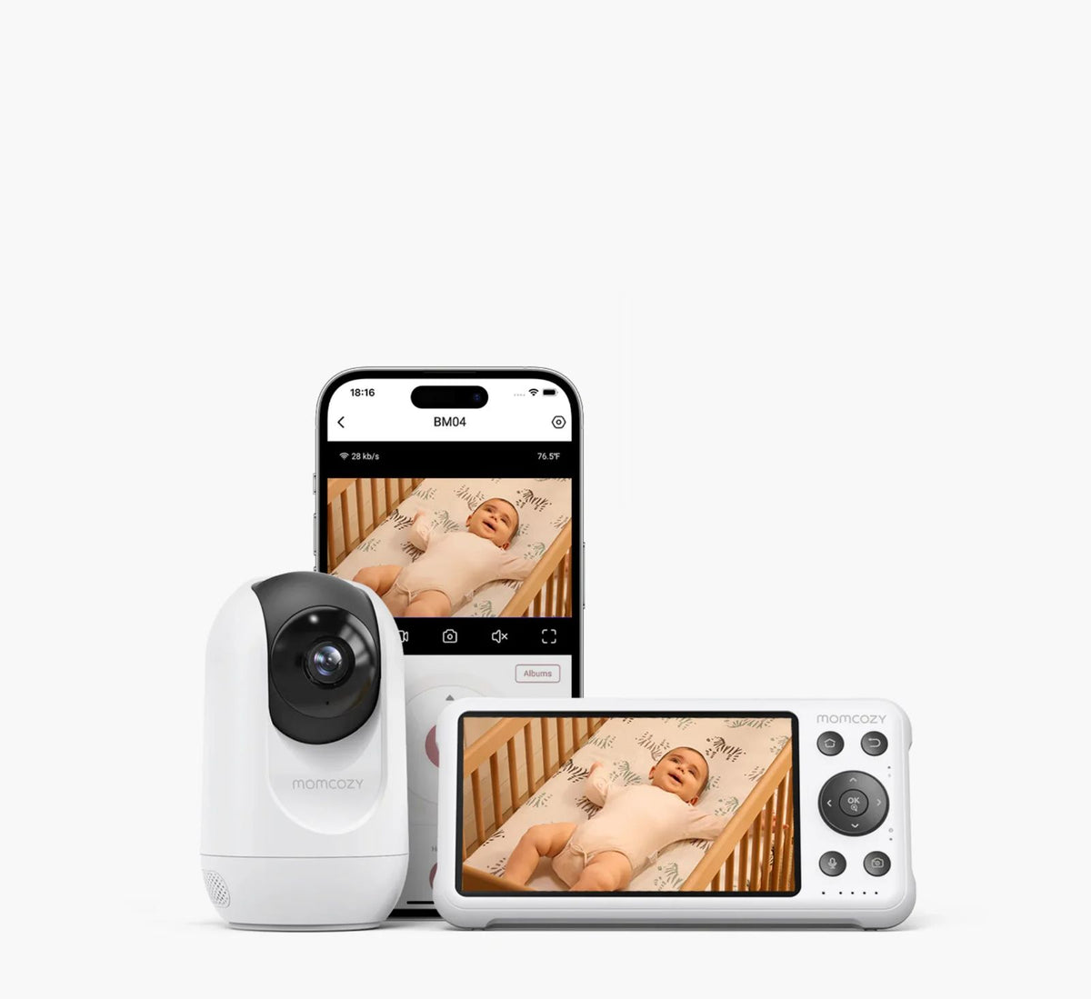 Momcozy BM04 Baby Monitor me Ekran & Kontroll nga Telefoni (WiFi + RF)