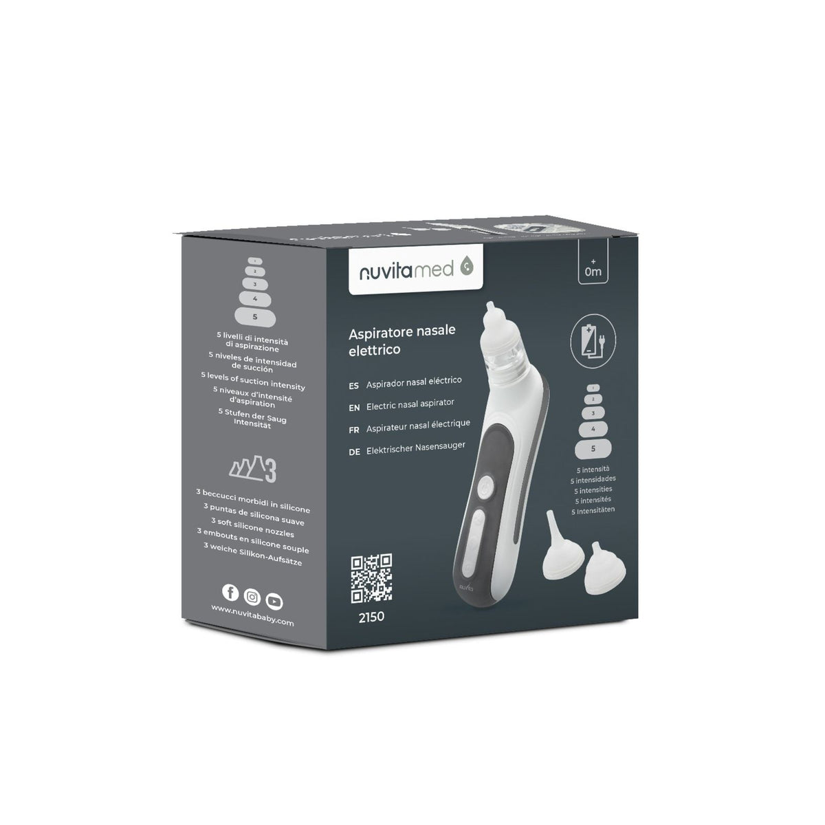 NuvitaMed Aspirator Nazal Elektrik – Kujdes i butë dhe efektiv për hundën e foshnjës tuaj