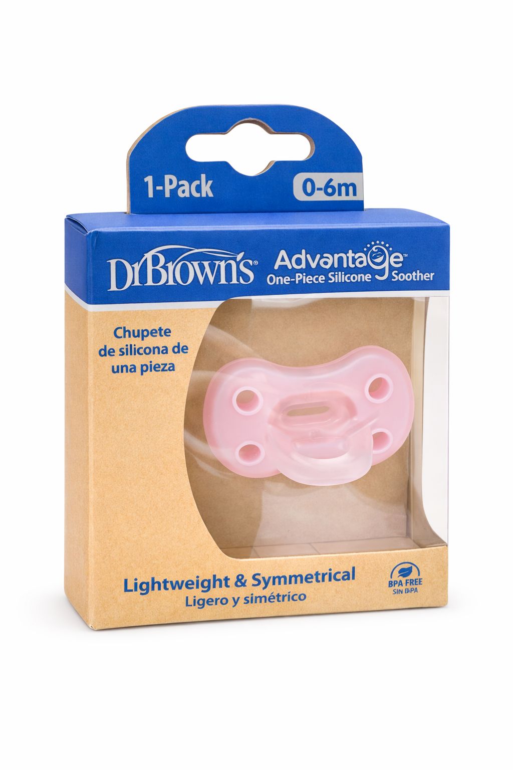Dr. Brown’s -Advantage One-Piece Silicone Soother 0–6m