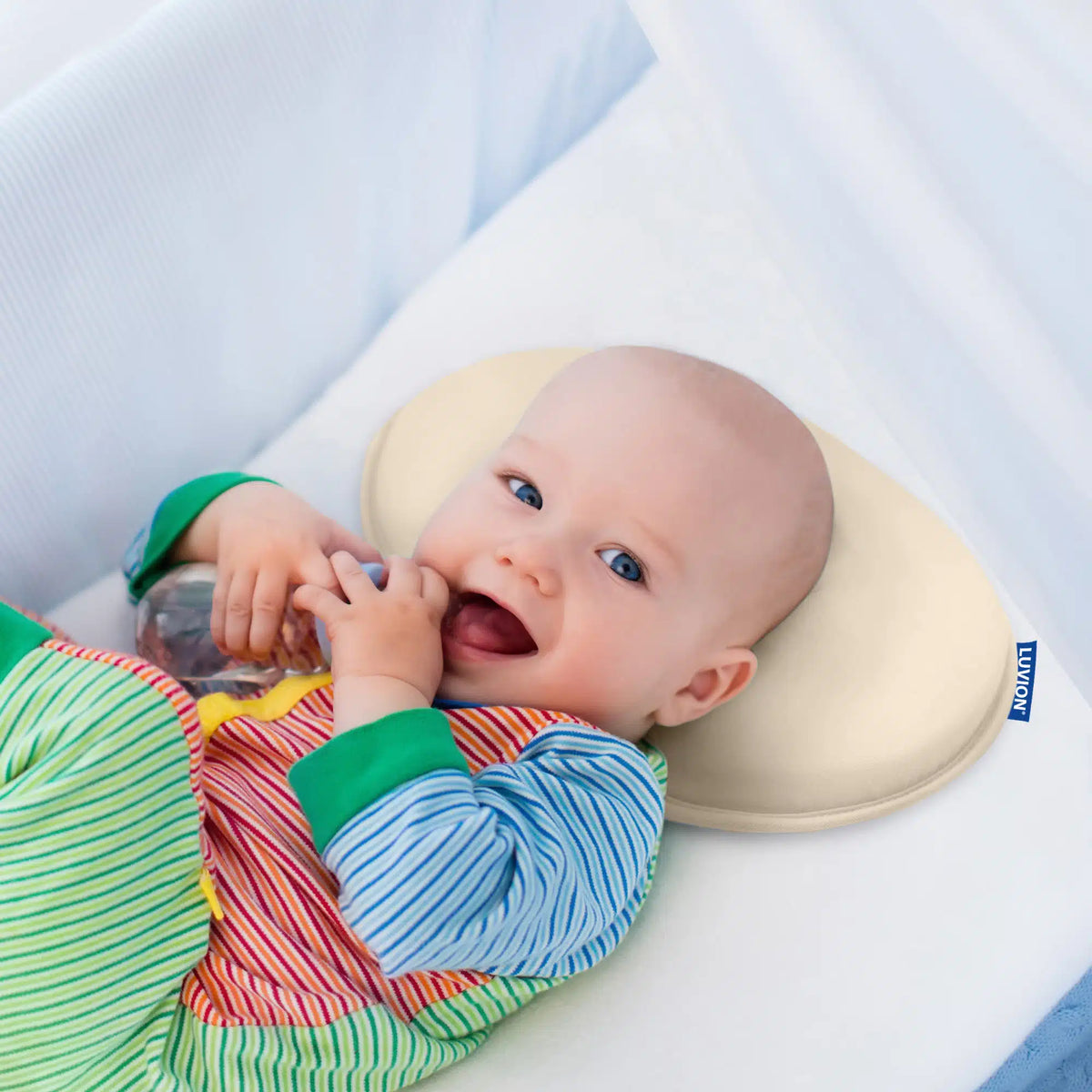 LUVION Baby Head Cushion Sand Beige ( jastek per bebe)