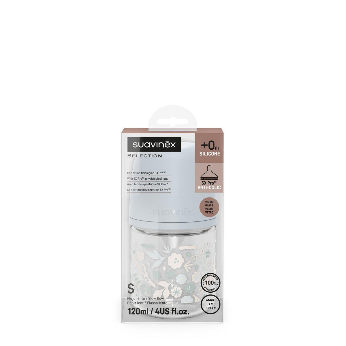 Suavinex - Biberon qelqi 120 ml 0m+ ( Wonderland collection )