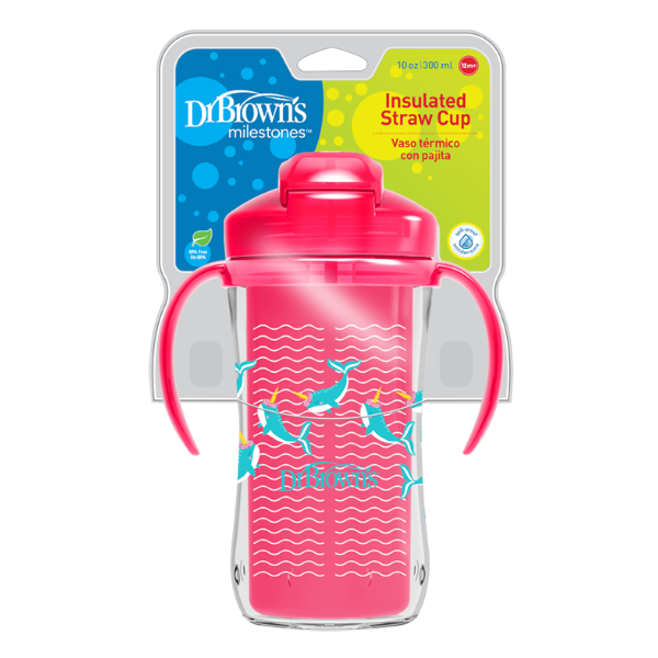 Dr. Brown's Insulated Straw Cup 300ml ( Gote me pipe per femije ) 12m+