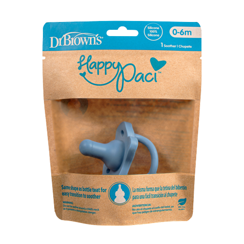 Happy Paci , qetesues 100% silikon, per bebe 0-6m, Blu