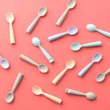 Training Spoon 2-pack (Grey/Peach) Miniware